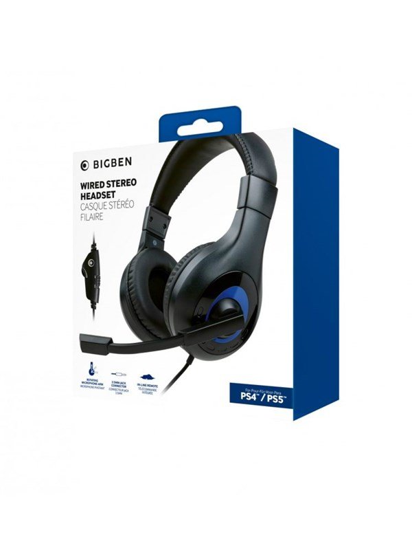 BigBen Interactive Stereo Gaming Headset V1 - Black - Headset - Sony PlayStation 4