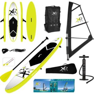 XQMax SAIL SUP board oppusteligt stand up paddle board lime 305 x 75 x 15 cm