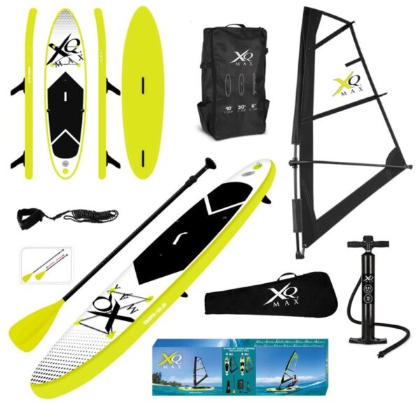 XQMax SAIL SUP board oppusteligt stand up paddle board lime 305 x 75 x 15 cm