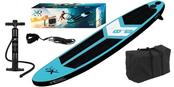 XQMax SURF SUP board oppustelig stand up paddle board blå 245 x 57 x 10 cm
