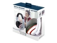 Gembird MHS-03-WTRDBK - Headset - fuld størrelse - kabling - 3,5 mm jackstik - sort, hvid, rød ring
