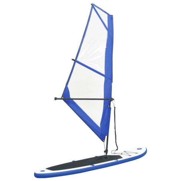 vidaXL oppusteligt paddleboard med sejlsæt blå og hvid