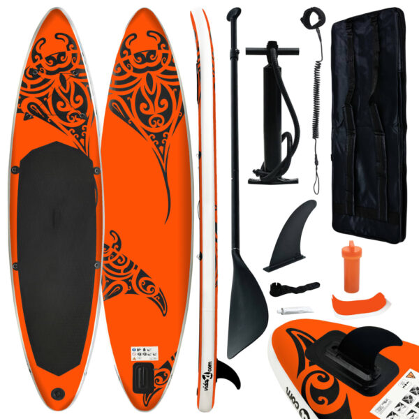 oppusteligt paddleboardsæt 320x76x15 cm orange